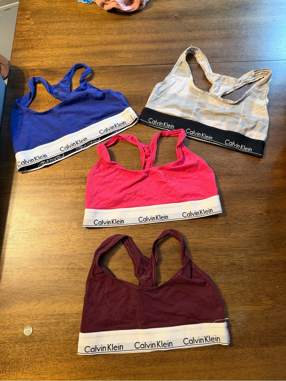 Calvin Klein Women's Racerback Bralette Set - Blue, Pink, Burgundy, Cream